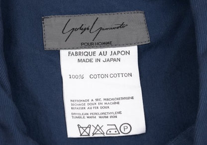 Yohji Yamamoto POUR HOMME Blue Cotton Eyelet Pullover Size M