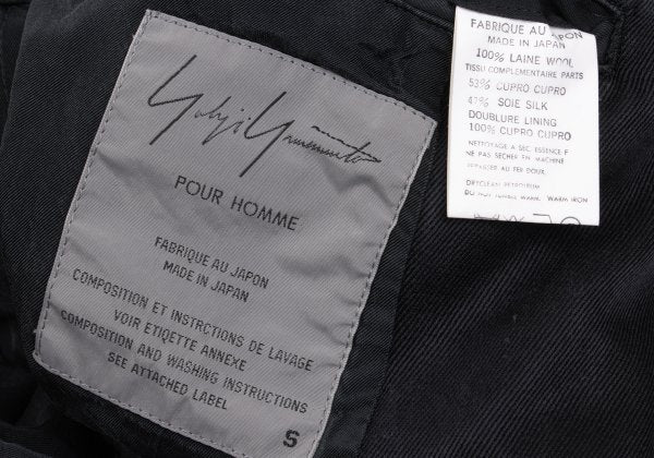 Yohji Yamamoto POUR HOMME Gabardine Lapel Jacket Size S