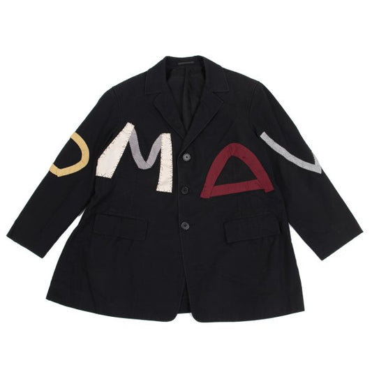 Yohji Yamamoto POUR HOMME Alphabet Patch Jacket Black Size S