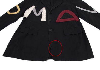 Yohji Yamamoto POUR HOMME Alphabet Patch Jacket Black Size S