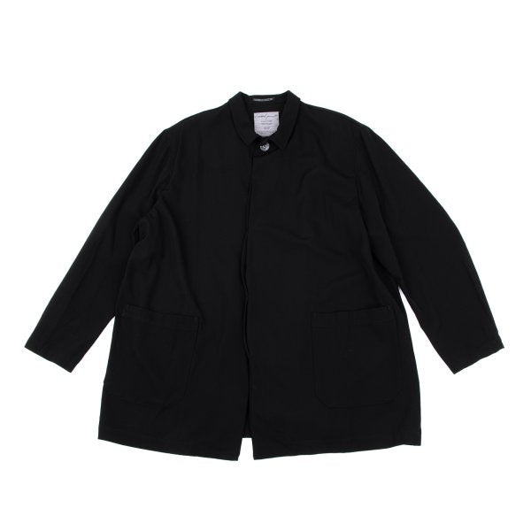 Yohji Yamamoto POUR HOMME Black Wool Fly-Front Jacket Size S