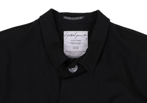 Yohji Yamamoto POUR HOMME Black Wool Fly-Front Jacket Size S