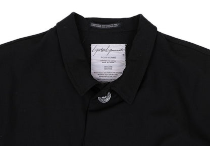 Yohji Yamamoto POUR HOMME Black Wool Fly-Front Jacket Size S