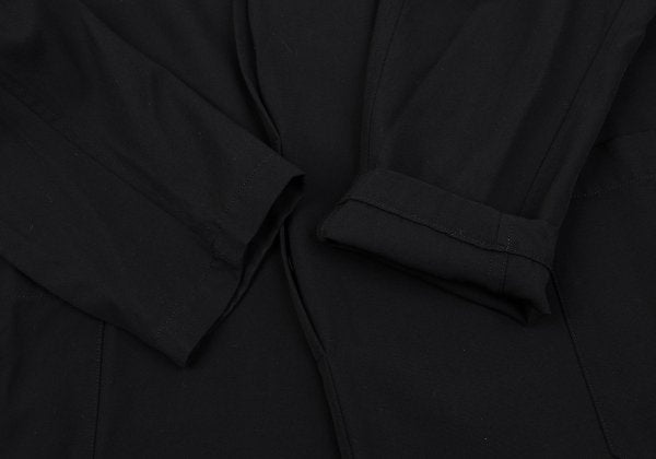 Yohji Yamamoto POUR HOMME Black Wool Fly-Front Jacket Size S