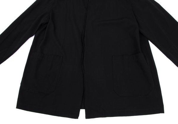 Yohji Yamamoto POUR HOMME Black Wool Fly-Front Jacket Size S