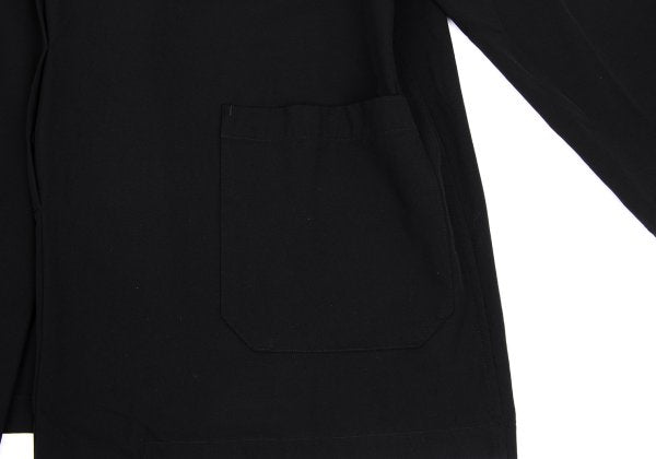 Yohji Yamamoto POUR HOMME Black Wool Fly-Front Jacket Size S
