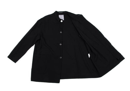 Yohji Yamamoto POUR HOMME Black Wool Fly-Front Jacket Size S