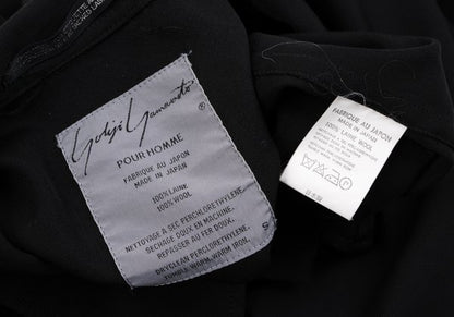 Yohji Yamamoto POUR HOMME Black Wool Fly-Front Jacket Size S