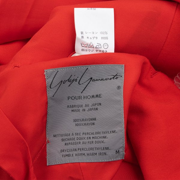 Yohji Yamamoto POUR HOMME Rayon Lapel Jacket Red Size M