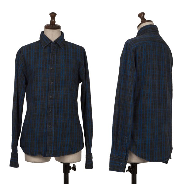 45rpm& Cotton Check Long Sleeve Shirt Blue Size 2