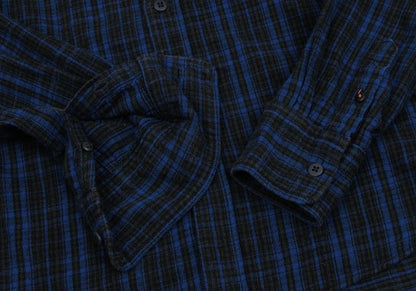 45rpm& Cotton Check Long Sleeve Shirt Blue Size 2