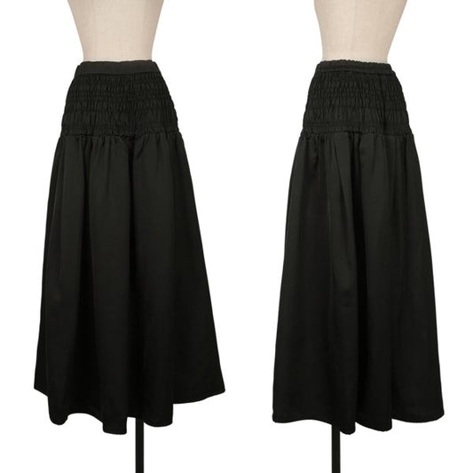 UN3D. Glossy Shirred Waist Maxi Skirt Black Size 38