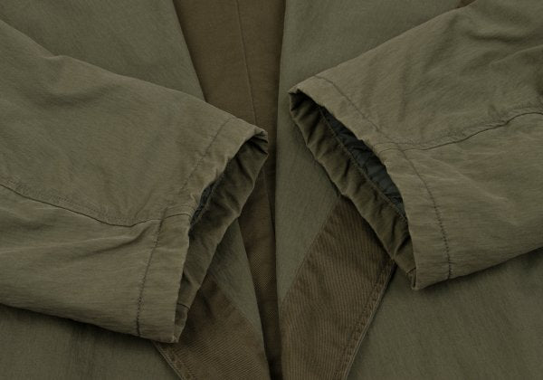 KAPITAL Cotton Nylon Ripstop Collarless Jacket Khaki Size 1