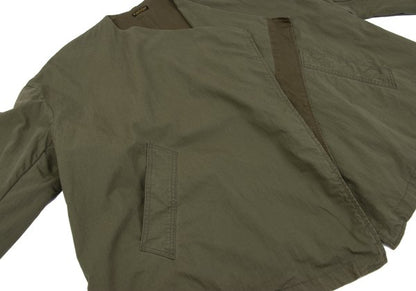 KAPITAL Cotton Nylon Ripstop Collarless Jacket Khaki Size 1