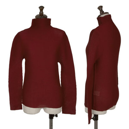 ISSEY MIYAKE me Stretch Pleats High-Neck Top Bordeaux Size F
