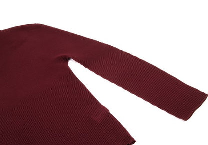 ISSEY MIYAKE me Stretch Pleats High-Neck Top Bordeaux Size F