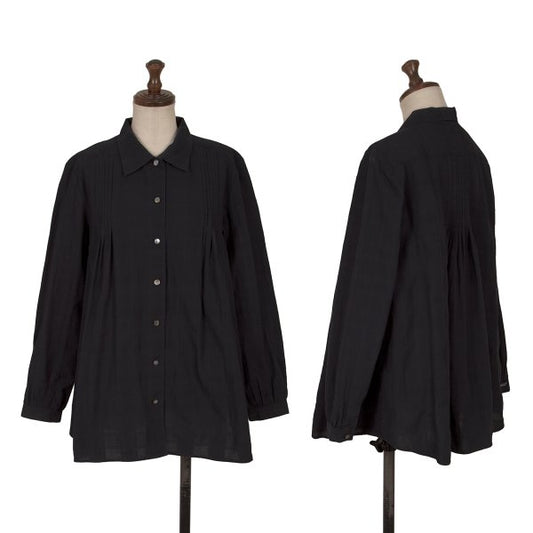 Mademoiselle NON NON Cotton Shadow Blouse Navy Size 38M