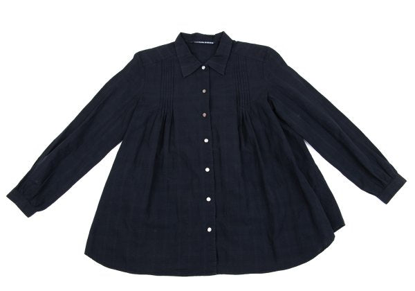 Mademoiselle NON NON Cotton Shadow Blouse Navy Size 38M