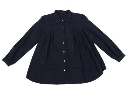 Mademoiselle NON NON Cotton Shadow Blouse Navy Size 38M