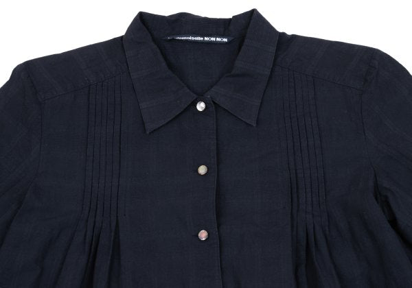 Mademoiselle NON NON Cotton Shadow Blouse Navy Size 38M