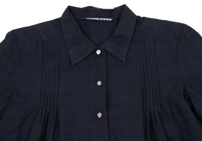 Mademoiselle NON NON Cotton Shadow Blouse Navy Size 38M