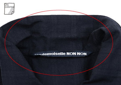 Mademoiselle NON NON Cotton Shadow Blouse Navy Size 38M