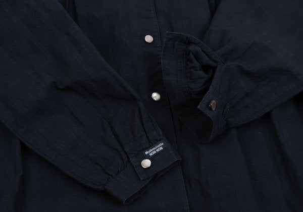 Mademoiselle NON NON Cotton Shadow Blouse Navy Size 38M