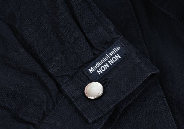 Mademoiselle NON NON Cotton Shadow Blouse Navy Size 38M