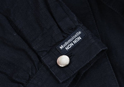 Mademoiselle NON NON Cotton Shadow Blouse Navy Size 38M