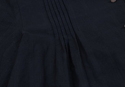 Mademoiselle NON NON Cotton Shadow Blouse Navy Size 38M