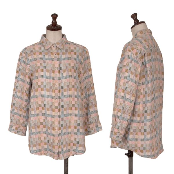 Mademoiselle NON NON Multi-Check Flannel Shirt Size 38M
