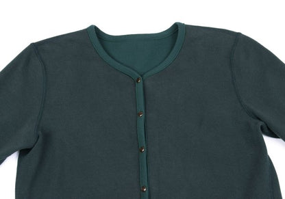 Mademoiselle NON NON Cotton Piping Cardigan Green Size 38M