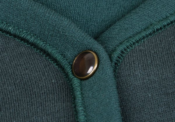 Mademoiselle NON NON Cotton Piping Cardigan Green Size 38M