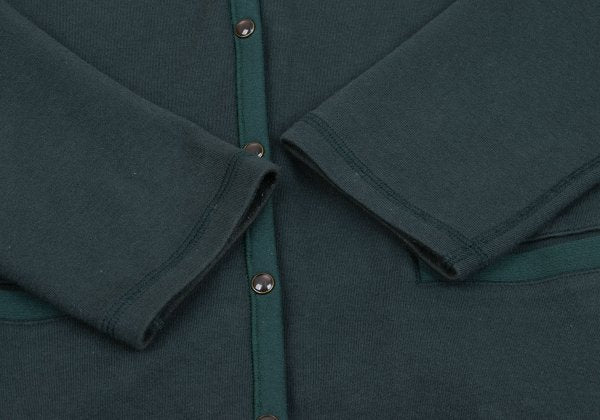 Mademoiselle NON NON Cotton Piping Cardigan Green Size 38M
