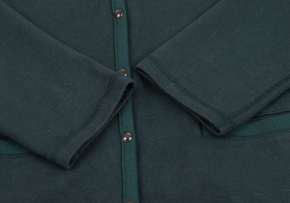 Mademoiselle NON NON Cotton Piping Cardigan Green Size 38M