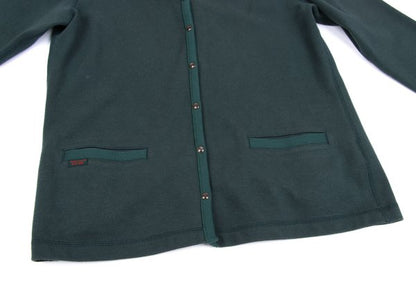 Mademoiselle NON NON Cotton Piping Cardigan Green Size 38M