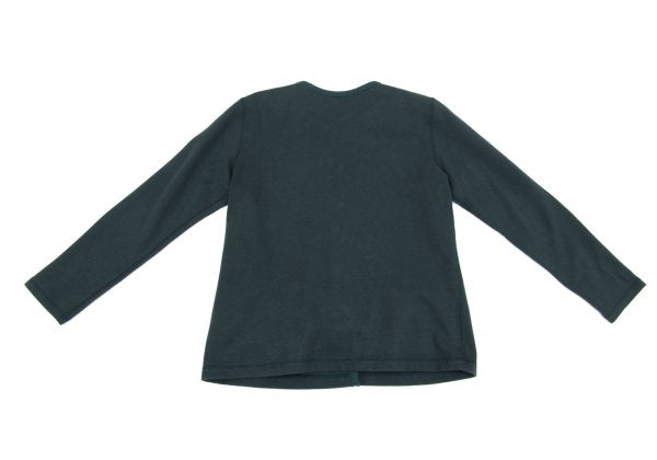 Mademoiselle NON NON Cotton Piping Cardigan Green Size 38M