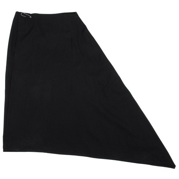 Y's Wool Gabardine Asymmetric Wrap Skirt Black Size 3