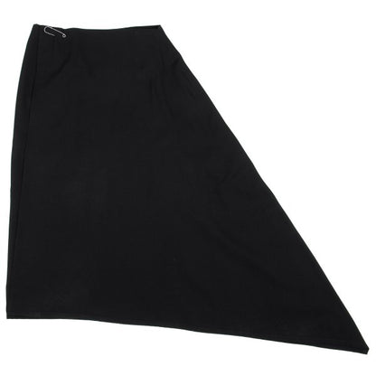 Y's Wool Gabardine Asymmetric Wrap Skirt Black Size 3