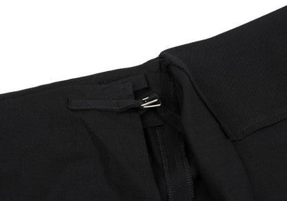 Y's Wool Gabardine Asymmetric Wrap Skirt Black Size 3