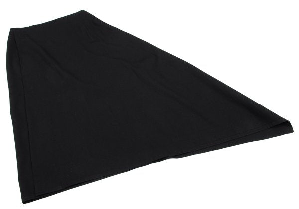 Y's Wool Gabardine Asymmetric Wrap Skirt Black Size 3