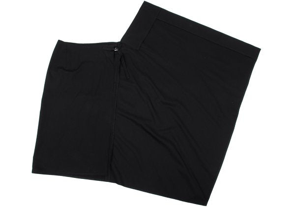 Y's Wool Gabardine Asymmetric Wrap Skirt Black Size 3