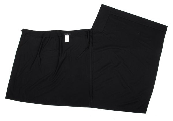 Y's Wool Gabardine Asymmetric Wrap Skirt Black Size 3