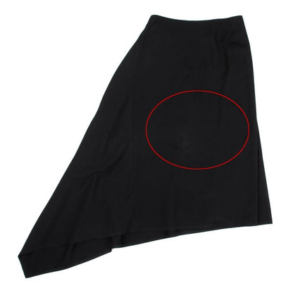 Y's Wool Gabardine Asymmetric Wrap Skirt Black Size 3
