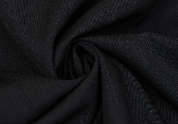Y's Wool Gabardine Asymmetric Wrap Skirt Black Size 3