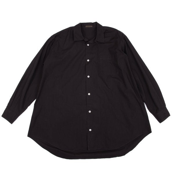 Y's for men Dyed Cotton Open Collar Shirt Dark Brown Size L
