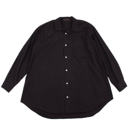 Y's for men Dyed Cotton Open Collar Shirt Dark Brown Size L
