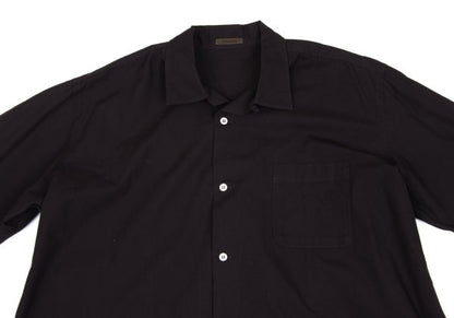 Y's for men Dyed Cotton Open Collar Shirt Dark Brown Size L
