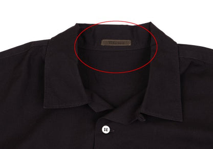 Y's for men Dyed Cotton Open Collar Shirt Dark Brown Size L