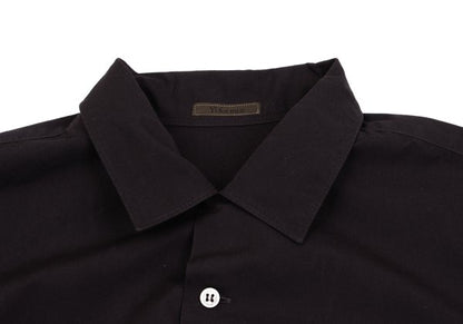 Y's for men Dyed Cotton Open Collar Shirt Dark Brown Size L